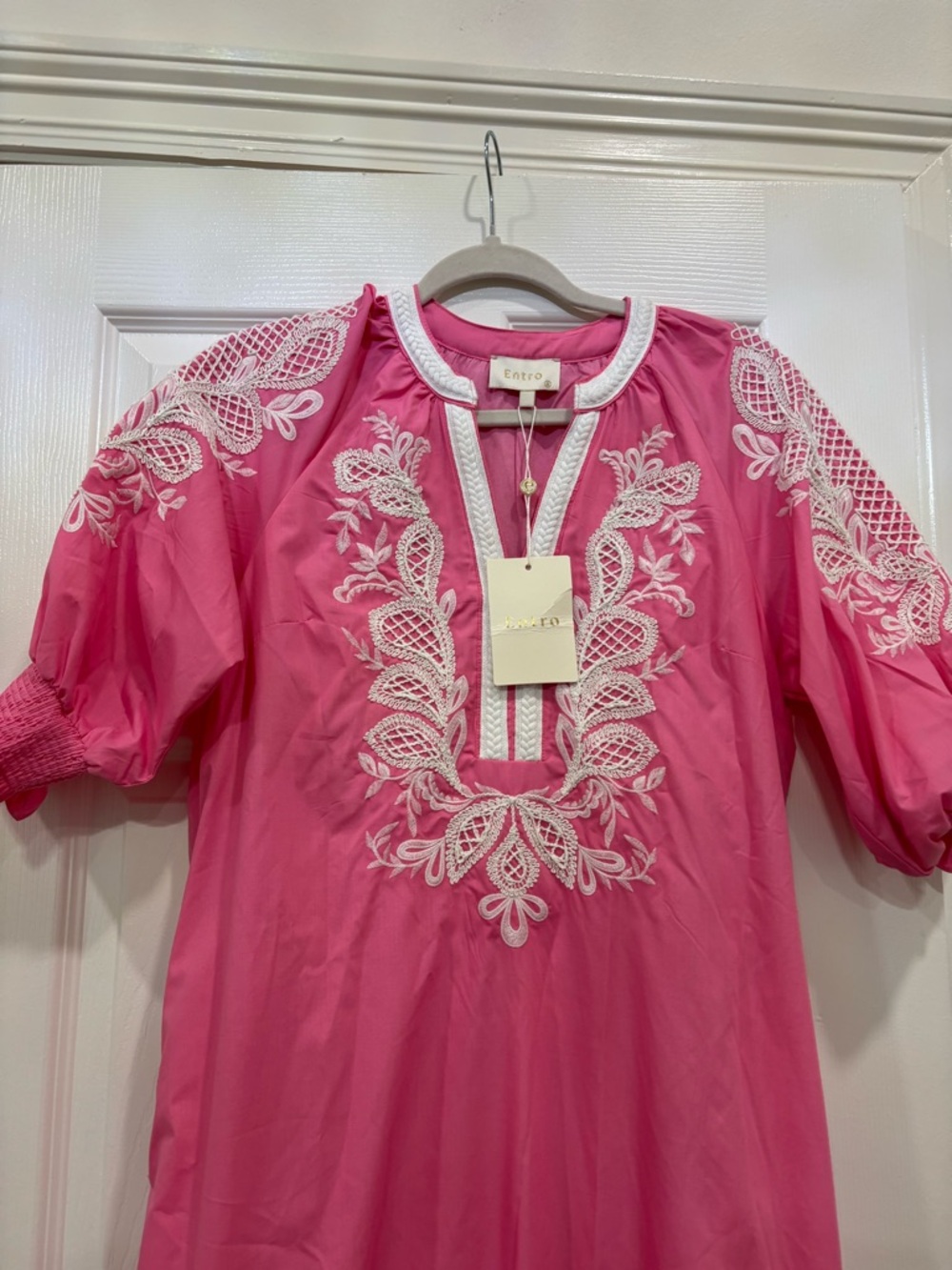 entro Pink Embroidered Dress - Picture 2 of 3